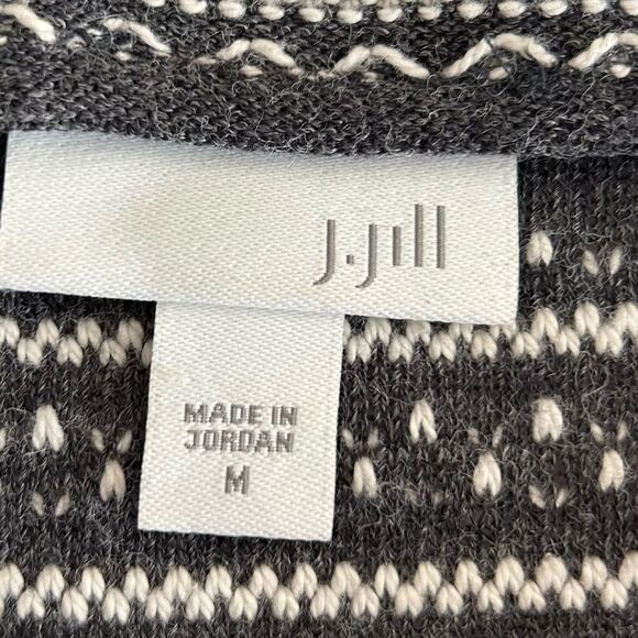 J. Jill Women’s Gray & White Patterned Long Sleeve Top Cotton Blend Size Medium - Picture 6 of 12